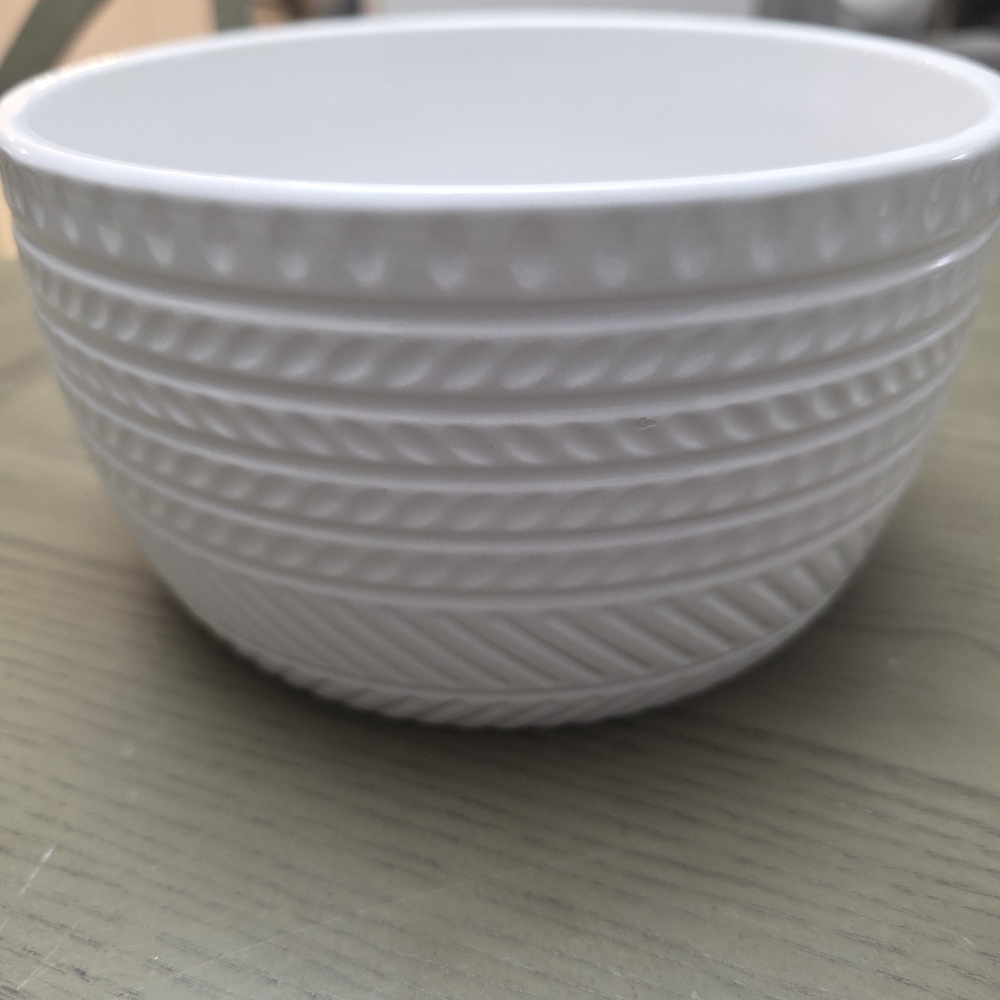 White Textured Ceramic Bowl